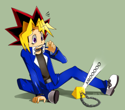 artricahearts:  my weakness: drawings where yami is calling for his aibo from inside his puzzle. 