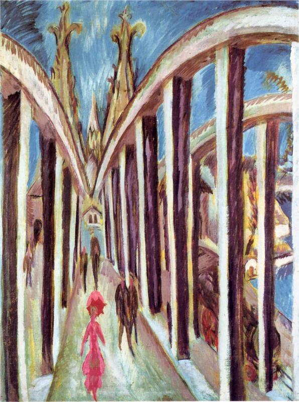 Ernst Ludwig Kirchner, The Rhine Bridge (1914)