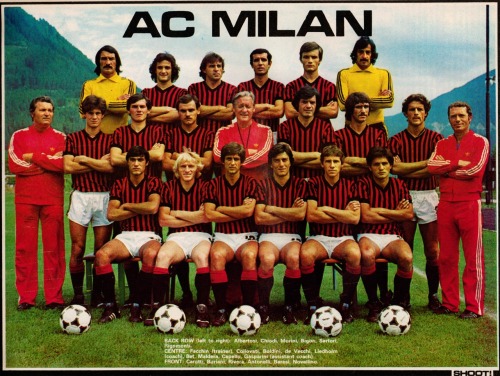 fantas1sta:  A.C. Milan 1978-79Prima fila: Enrico Albertosi, Stefano Chiodi, Giorgio Morini, Alberto