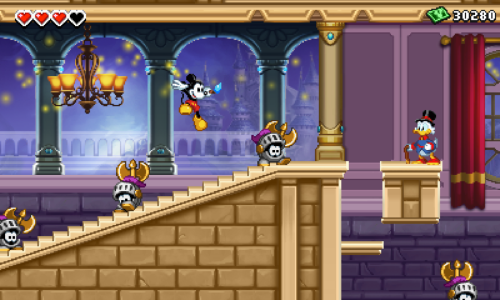 tinycartridge:  Epic Mickey: Power of Illusion’s first 3DS screenshots show the mouse mascot jumping through Peter Pan and Beauty & the Beast-themed stages (click for larger images). Releases this fall. I am down for this. Buy: Epic Mickey games,