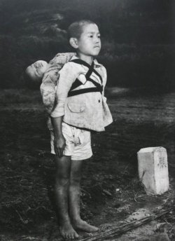  Real-Life Grave Of The Fireflies: (Photo) Stoic Japanese Orphan, Standing At Attention