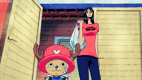 Chopper: Oi, we’re coming in! We’re back!Sanji: Oh Chopper, and Robin-chwan~!♥Chopper: