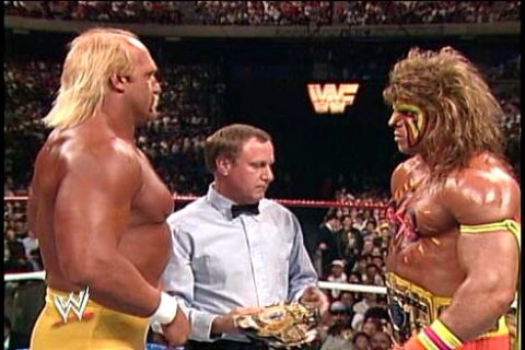 Wrestlemania VI: Toronto Sky dome 1991.. WWF Champ Hulk Hogan vs IC Champ Ultimate