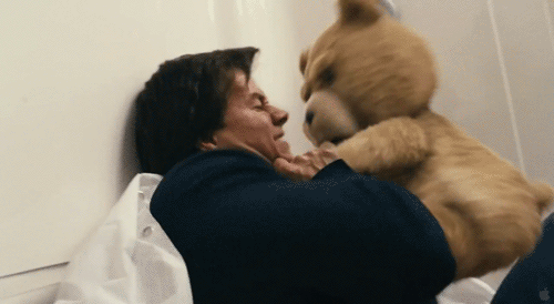 Mark getting attacked by his teddy bear in his new movie&hellip;&hellip;