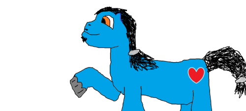 My first drawing ever, I made it after seeing a drawing my friend made.  It was supposed to be me, as a pony.  It don’t look too good.