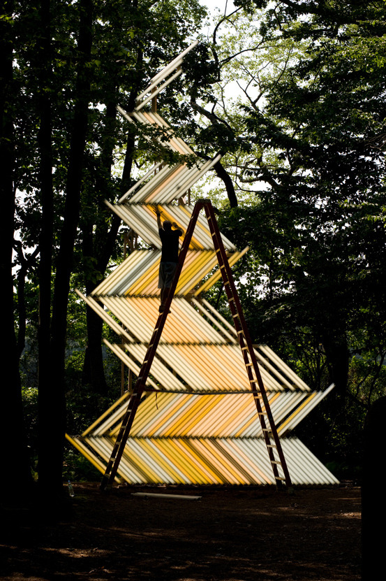 ianbrooks:  A Crack in the Sky by Yocha Maitos Constructing a ginormous light installment