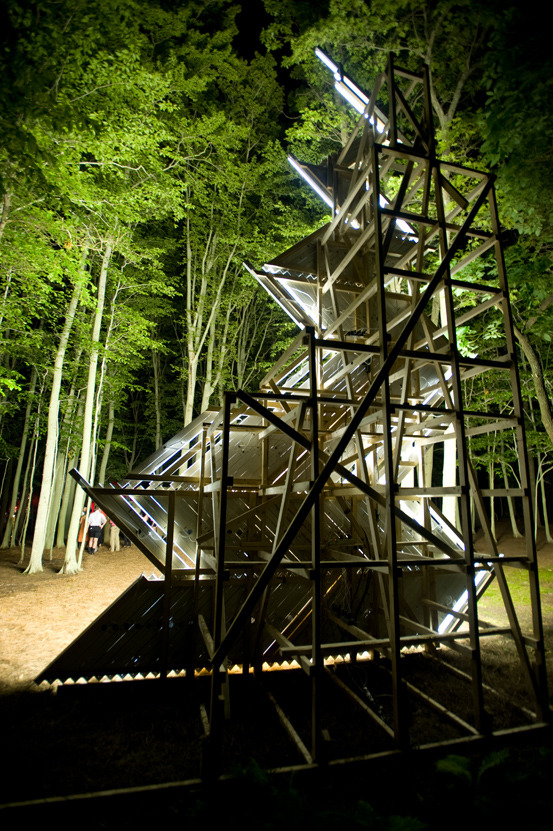 ianbrooks:  A Crack in the Sky by Yocha Maitos Constructing a ginormous light installment