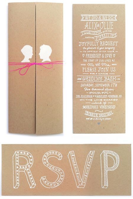 Black tie wedding invitation