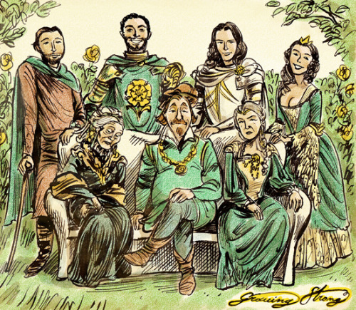 dotofink: From the Epic Collaboration of Epic House Tyrell: Willas, Garlan, Loras, Margaery (back ro