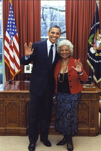 He’s not perfect, but he’s my president. Live long and prosper, sir. bloodredorion: thescienceofobsession:   Reasons to love Obama: He’s a Trekkie.  The first African American woman on a T.V. series not portrayed as some kind of servant,