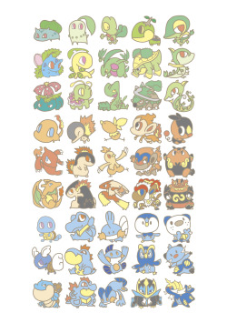 souldealer:  Squirtle, Chikorita, Torchic, Piplup and Tepig. &lt;3