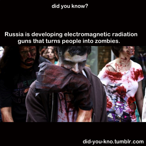 xrockstarlettex:  did-you-kno:  Russian military technologists are developing a ‘zombie