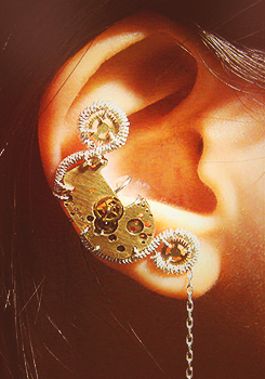 fucking-rain:   Steampunk Ear Cuffs | By