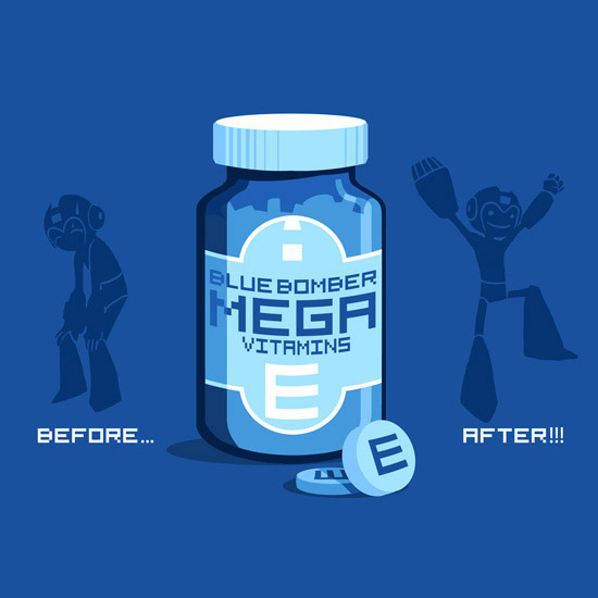 When Mega Man needs a quick pick me up, he relies on his little Blue Bomber Mega Vitamins. It helps him shoot straight for a longer period of time!
Shirts are now on sale at Michael Myers’ RedBubble store.
Blue Bomber Mega Vitamins by Michael Myers...