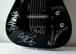 Close up signed deftones guitar
