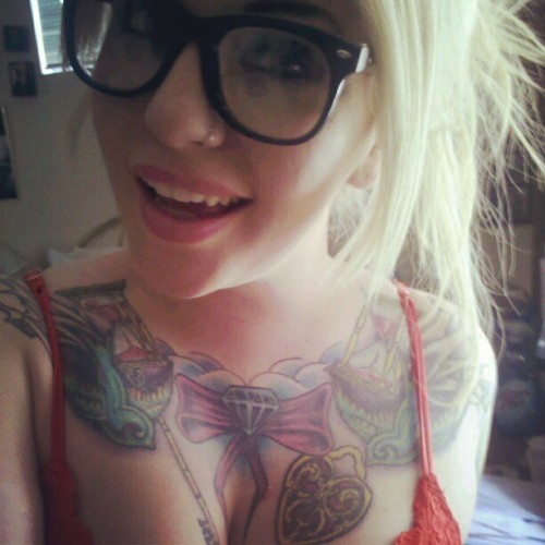 tattoo-inked:  kiracakesxxx:  Fuck yes. Nerdin out to some music, cleanin the casa :) (Taken with instagram)  FOLLOW FACEBOOK PAGE: Tattoo Inked and Hot