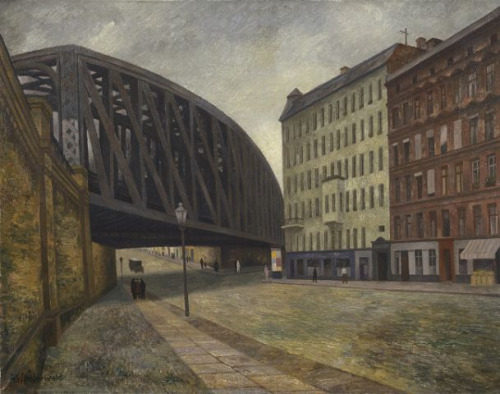 thorsteinulf:  Gustav Wunderwald - Bridge over Ackerstraße (Berlin) (1927) 