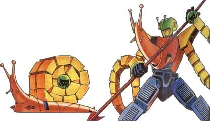 ask-scarred-knockout: cassowarykisses:  agelfeygelach:  bogleech:  I think I’ve blogged this guy before; an ultra minor transformers character whose spear changes the gender of foes. http://tfwiki.net/wiki/Escargon It’s clearly a reference to the