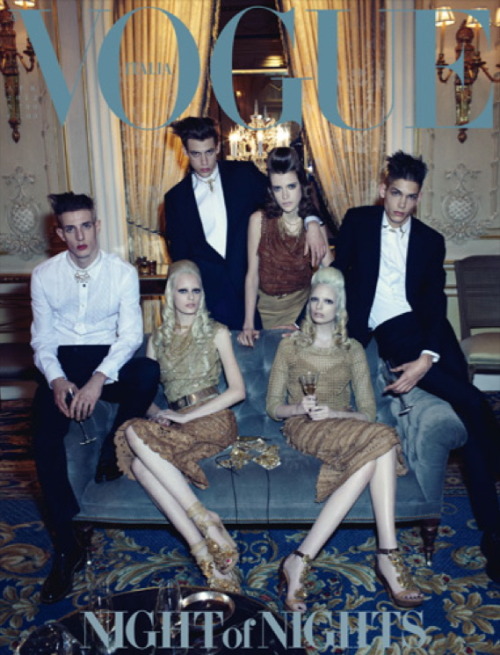 Vogue Italia Apr. 2012 - Prom Night by Steven Meisel Models: Aaron Vernon, Thairine Garcia, Lyle Lod