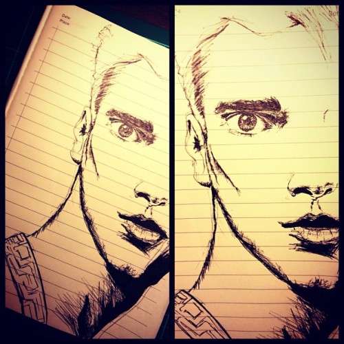 A sketch of Clement Chabernaud by Txema Yeste for GQ Style Australia (Taken with instagram)