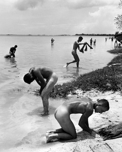 Peter Stackpole—Time & Life Pictures/Getty Images American troops in the Pacific bathe during a lull in the fighting on the island of Saipan, 1944.
