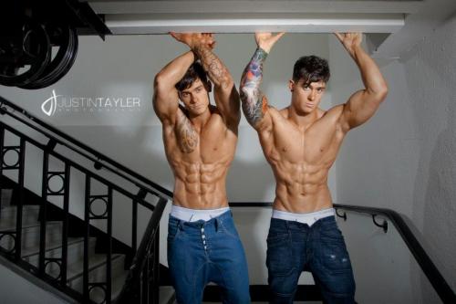 brothertobrother:  Kinda cheesy lookin bros, but what the fuck, right?  Harrison Twins: They make me have dirty thoughts of tag-teaming them simultaneously…  