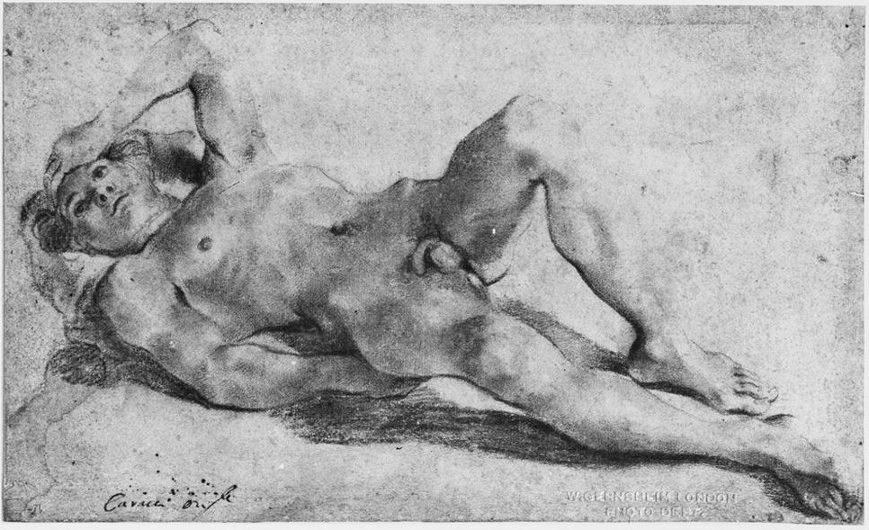 necspenecmetu:  Lodovico Carracci, Study of a Nude Youth, late 16th or early 17th