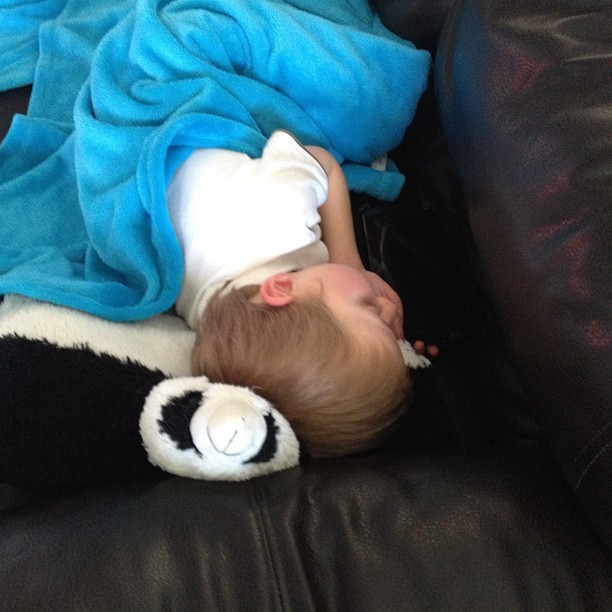 Our little Peter man has a fever :(. He&rsquo;s laying on the couch listening