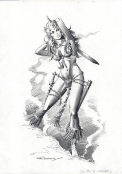 Vitazur:  Enrique Romero - Barbarian Babe Pin-Up 