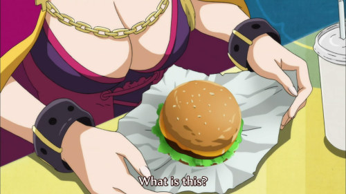  #anime #food #anime food #cheeseburger #with a side of tits #sengoku collection