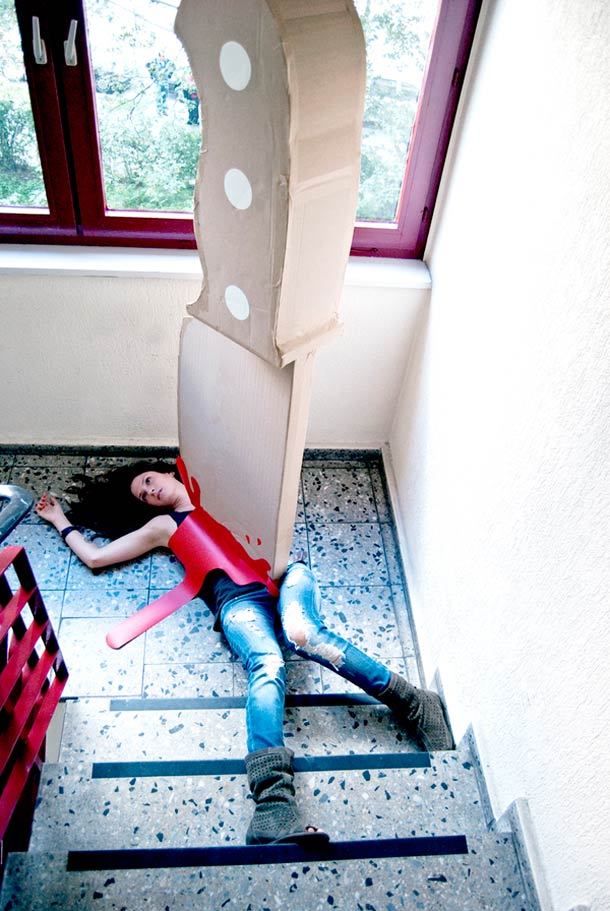 showslow:  German-based artist Maria Luján created The Knife, a street art project