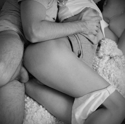 straponspawgs:  Daddy loves to wake up Princess like this.  Its the best way to take care of Daddy’s morning wood. 
