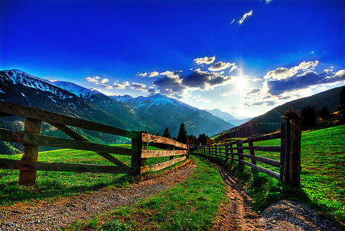 bluepueblo:  One Lane Road, Tyrol, Austria photo via tram 