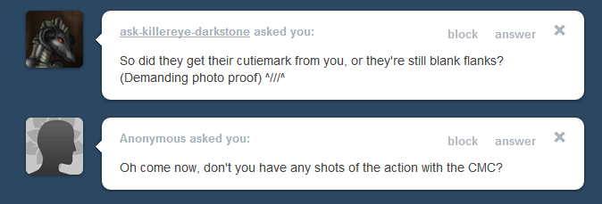 ask-klodette:  these fillies cant handle me  Ahahaha XD i should&rsquo;ve known!