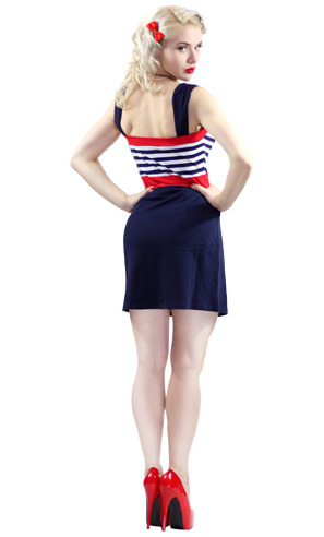 themoshblog:  Mosh in Striped Skipper Dress by Sourpuss 