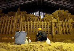 architizer:  In Tottori, Japan, sand sculptors