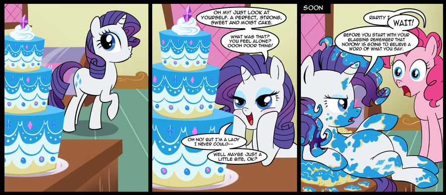 Fuck. Now i want to have Rarity x Cake shipping too.That last panel&hellip; oh
