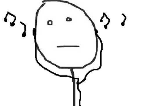 Ouvindo música com fones de ouvido: