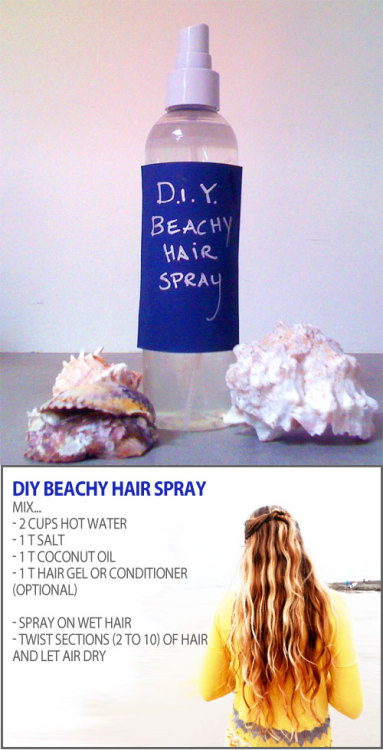 I often get asked how I get my beachy hair, so here it is:
- Option 1: dive into the ocean, add a dab of conditioner while you sit in the sun, rinse
But because not every day is a beach day (insert sad face here)…
- Option 2:
Get a spray bottle and...