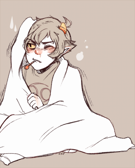 karkinophile:  if i have to be sick then dammit my favorite character has to be too and if trolls don’t get colds then i can blame it on karkat being a mutant umu 
