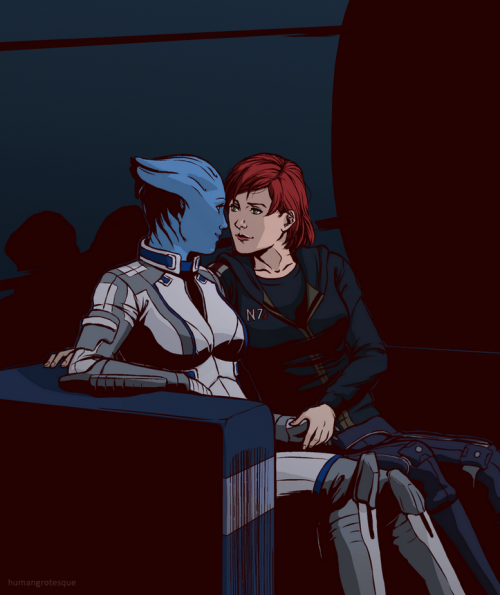 bloodyhighclaw:  Downtime In The Commander’s Cabin- by  humangrotesque 