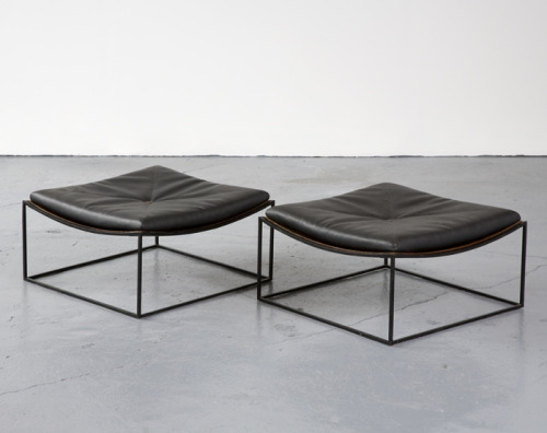 design-related: Iron stool with leather seat (1960s), by Jorge Zalszupin for L’Atelier.