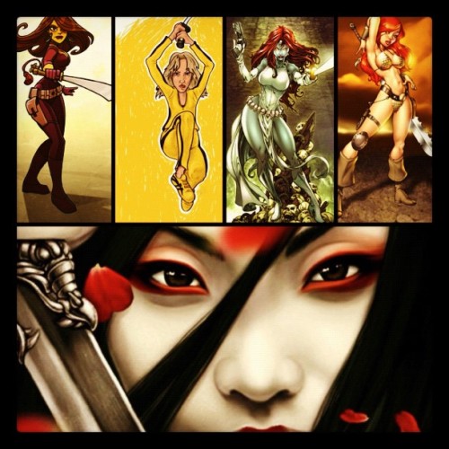 Sex Chicks with swords. #anime #art #comics #cartoon pictures