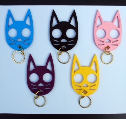 wickedclothes:  BACK IN STOCK: These cute cat self defense keychains are not toys, but are in fact a very serious defense weapon. And don’t forget to use coupon code ‘SHIPFREE’ to get FREE SHIPPING on any domestic order today! Hurry and order now!