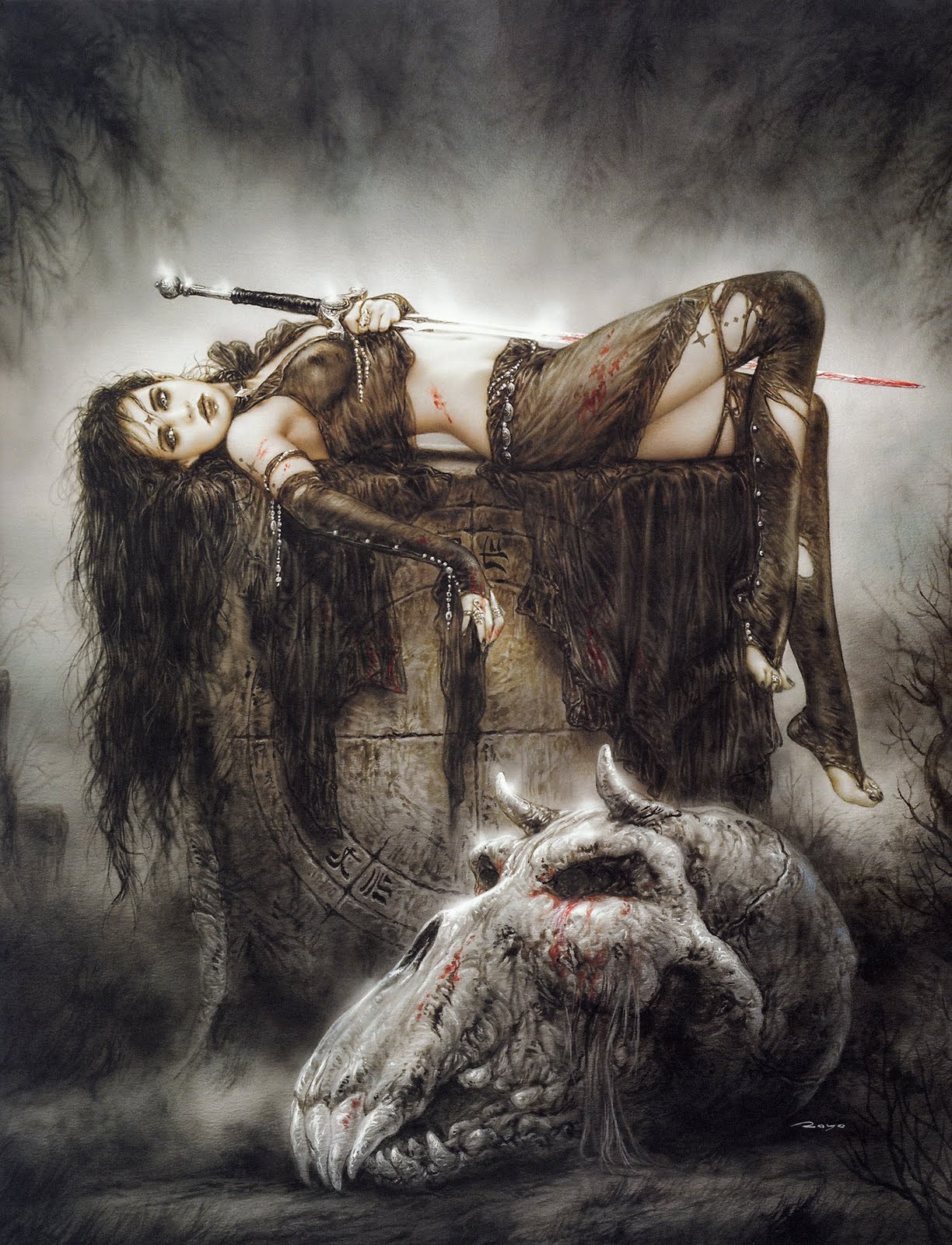vitazur:  Luis Royo - Gladius - The Orc Cemetery 