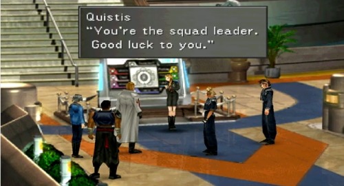 expositionqueen: expositionqueen: Quistis: You’re the squad leader. Good luck to you. Seifer: 