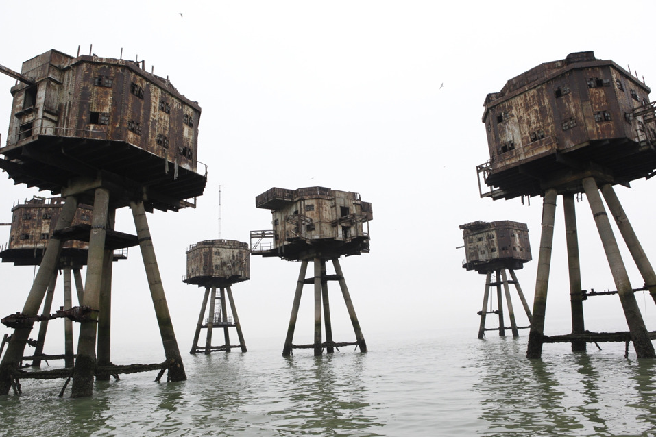 sexbones:  Original Pirate Radio towers in the London at the mouth of the river.