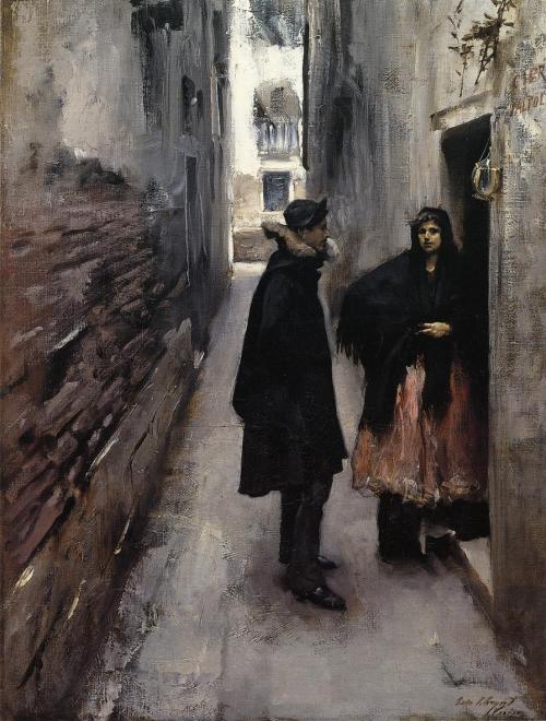 tekiela:  John Singer Sargent - A Street in Venice 