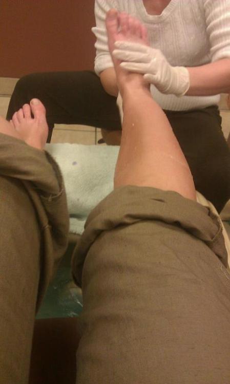 My sister Rockie sent me this pic of her getting a pedicure ;)