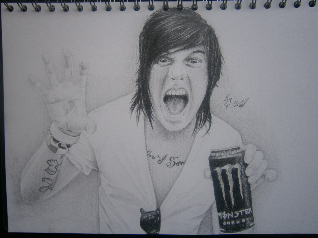 p0isonedbeauty:  lhatethisplace:  My drawing of Kellin, it could be better I know